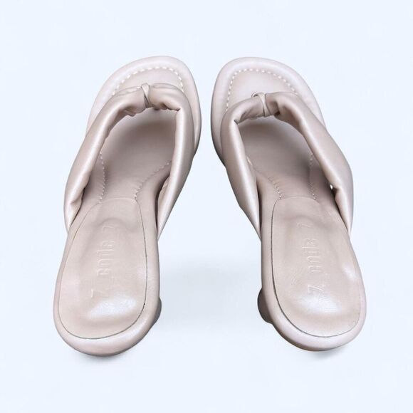 Y2K Puffy Heels | Glam Thong Sandals Blush Nude | Z Code Z Size 7 - Picture 8 of 8
